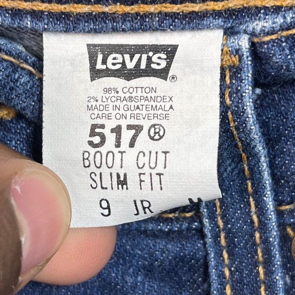Vintage Levi's 517 Women's 26x31 Boot Cut Jeans Slim Fit Stretch Dark Wash 00s - Picture 3 of 10